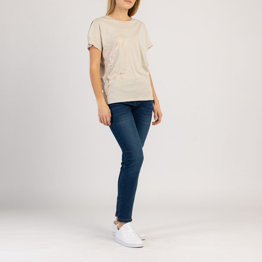 TEEZY – T-shirt pour femme en coton avec imprimé