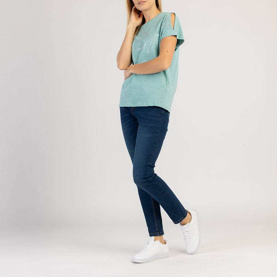TEEZY – T-shirt pour femme en coton avec imprimé